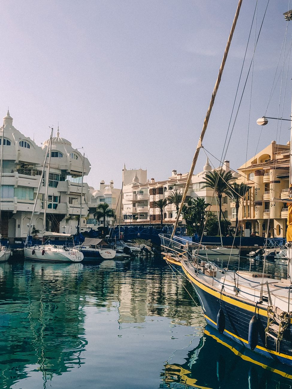 Benalmádena Puerto Marina and coastal skyline — Costa del Sol property between Málaga and Fuengirola