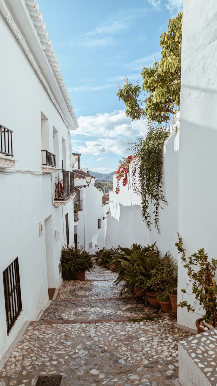 Capistrano village above Nerja — whitewashed homes with Mediterranean views